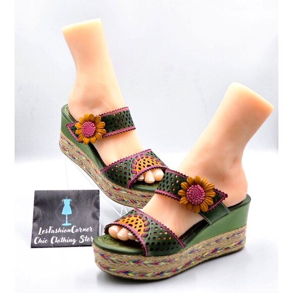 Spring Step L'ARTISTE Women Virgie Floral Platform Sandals Size 10.5 2229 - Picture 6 of 16